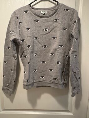 Kenzo Gray Eye-Print Crewneck Sweatshirt